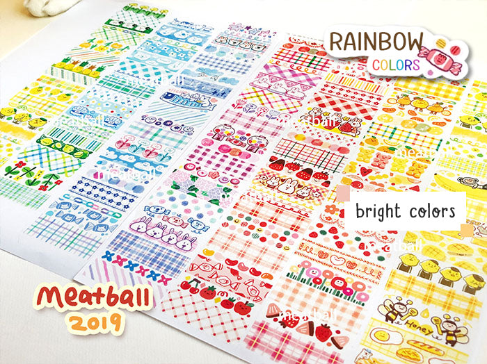 Meatball Washi Tape: Rainbow