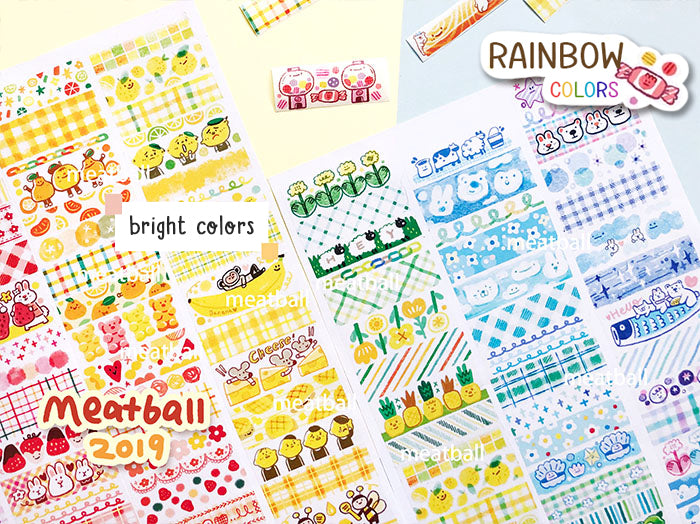 Meatball Washi Tape: Rainbow