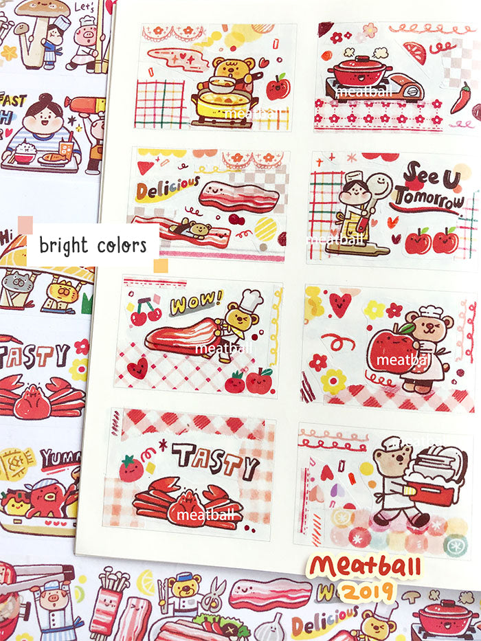 Meatball Washi Tape: Rainbow