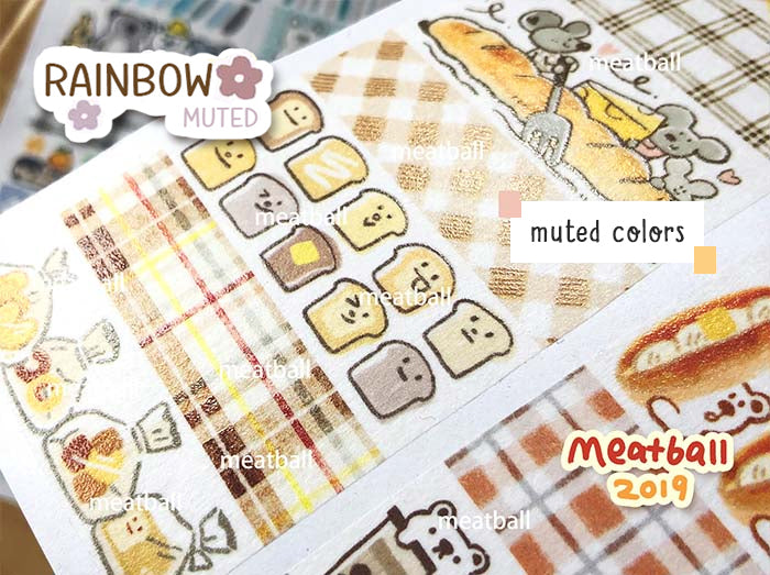 Meatball Washi Tape: Rainbow