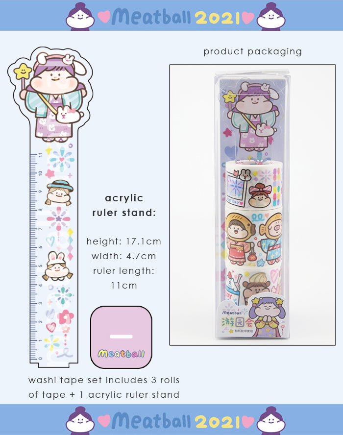 Meatball Washi Tape Set: Summer Festival