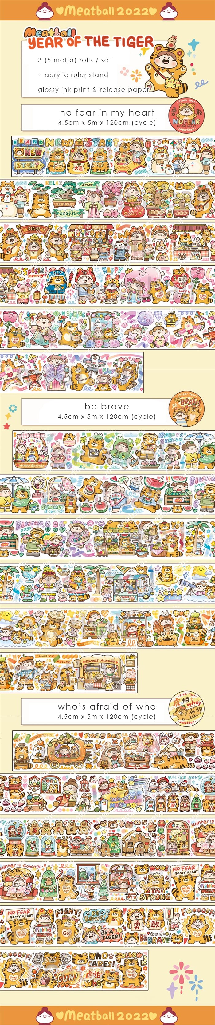 Meatball Washi Tape Set: Year of the Tiger
