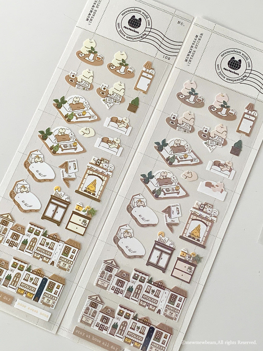 Mewmewbeam Sticker Sheet: Stay at Home