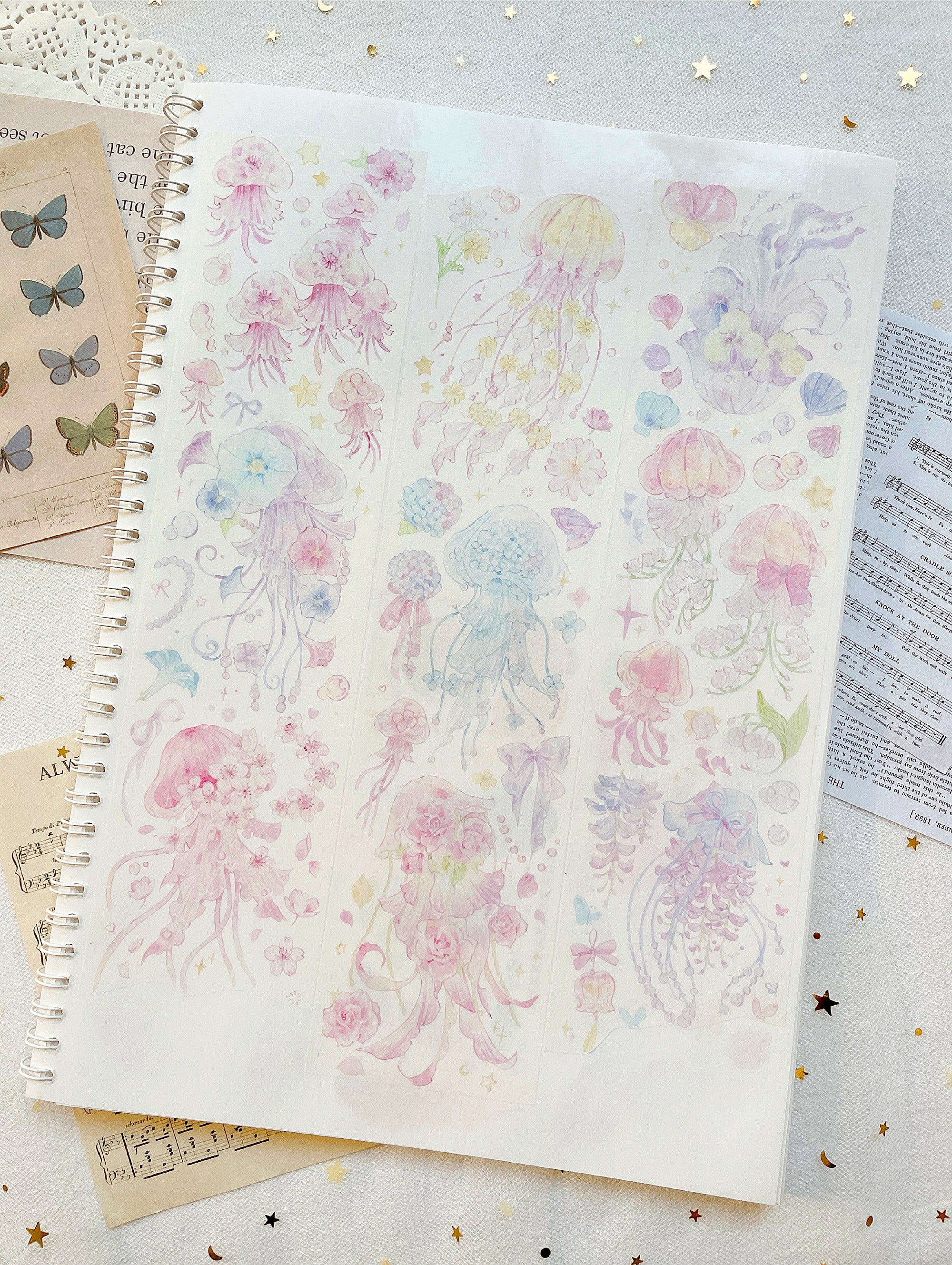 Menu Stationery Masking Tape: Flower Jellyfish