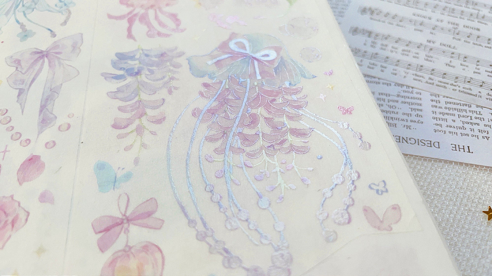 Menu Stationery Masking Tape: Flower Jellyfish