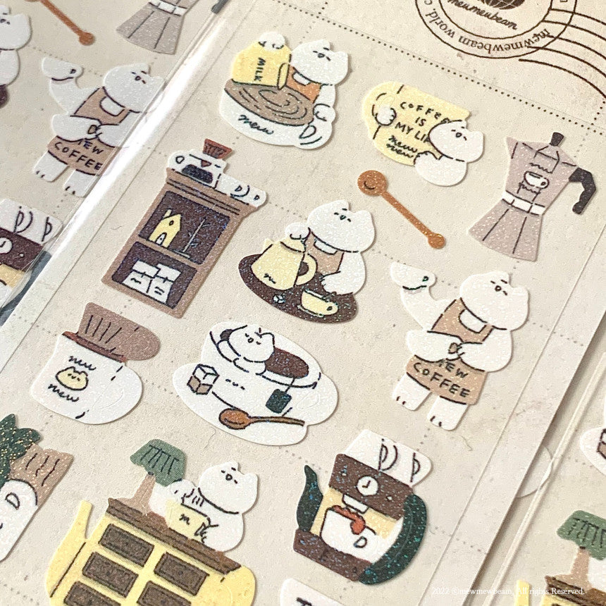 Mewmewbeam Sticker Sheet: Barista