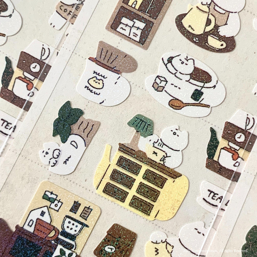 Mewmewbeam Sticker Sheet: Barista