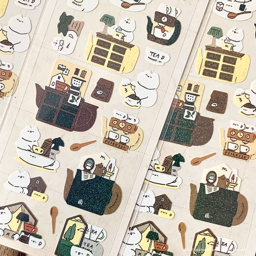 Mewmewbeam Sticker Sheet: Barista