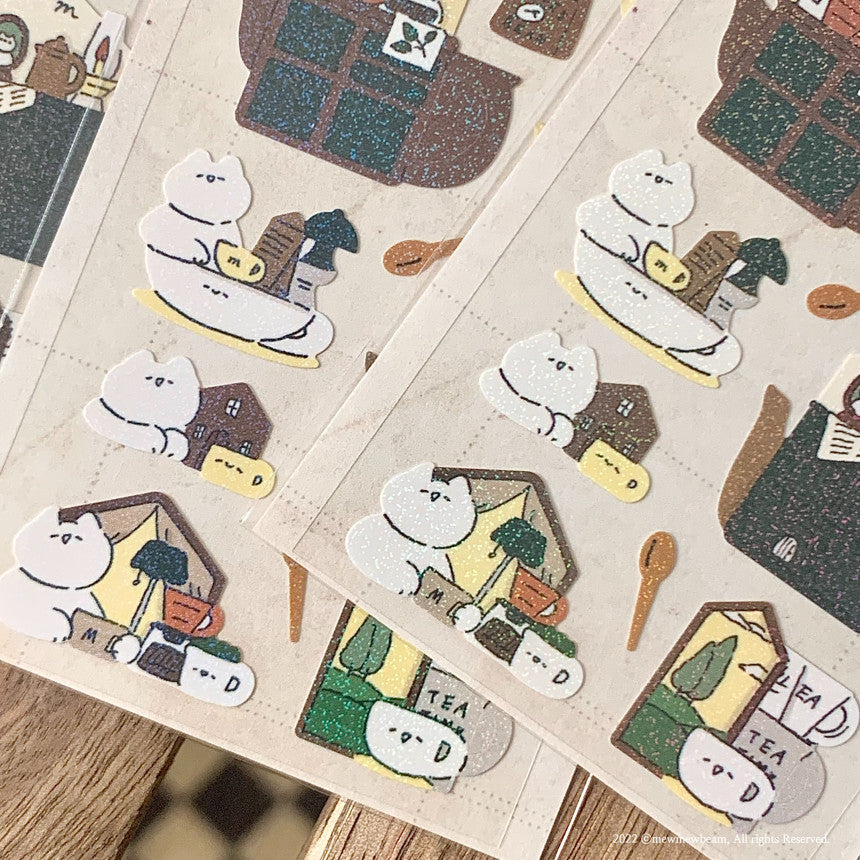 Mewmewbeam Sticker Sheet: Barista