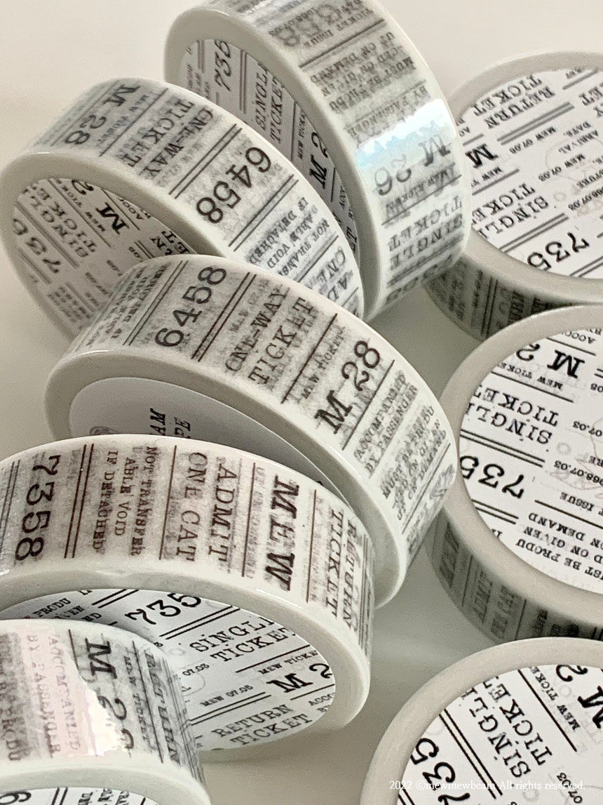 Mewmewbeam Washi Tape: Black and White Ticket