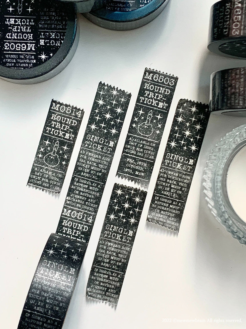 Mewmewbeam Washi Tape: Black and White Ticket