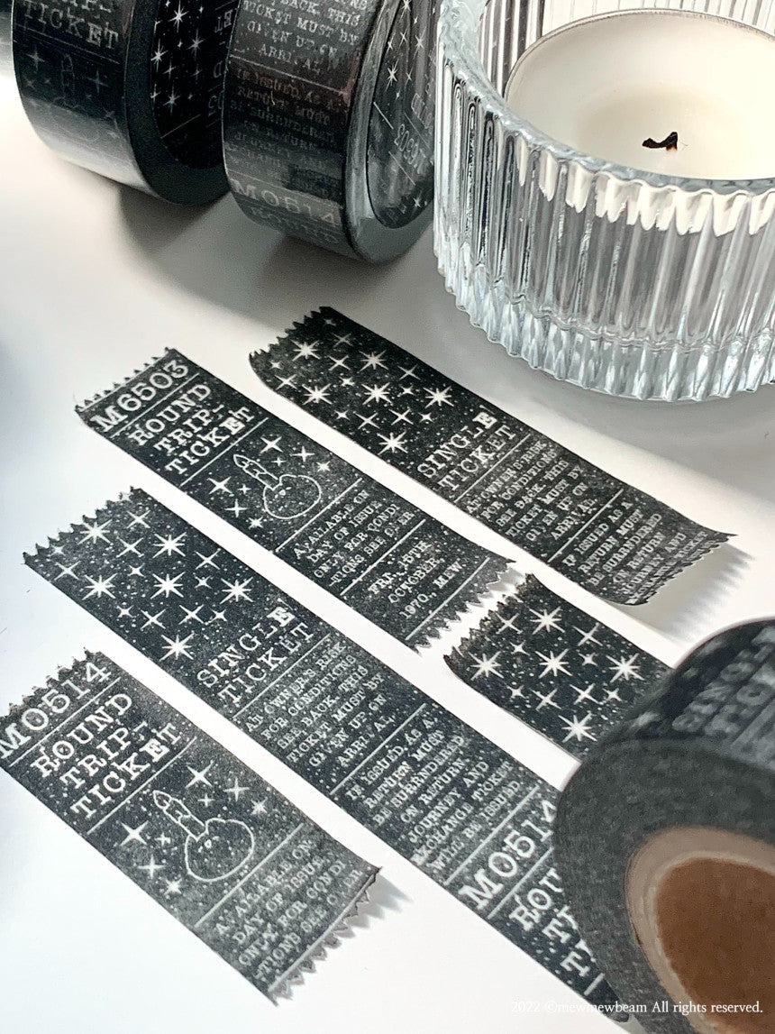 Mewmewbeam Washi Tape: Black and White Ticket