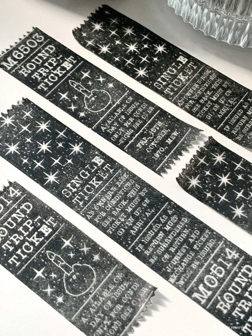 Mewmewbeam Washi Tape: Black and White Ticket