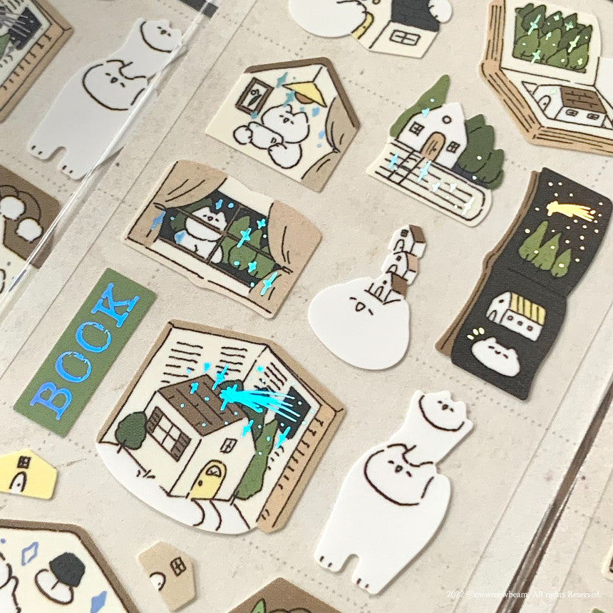 Mewmewbeam Sticker Sheet: Book House