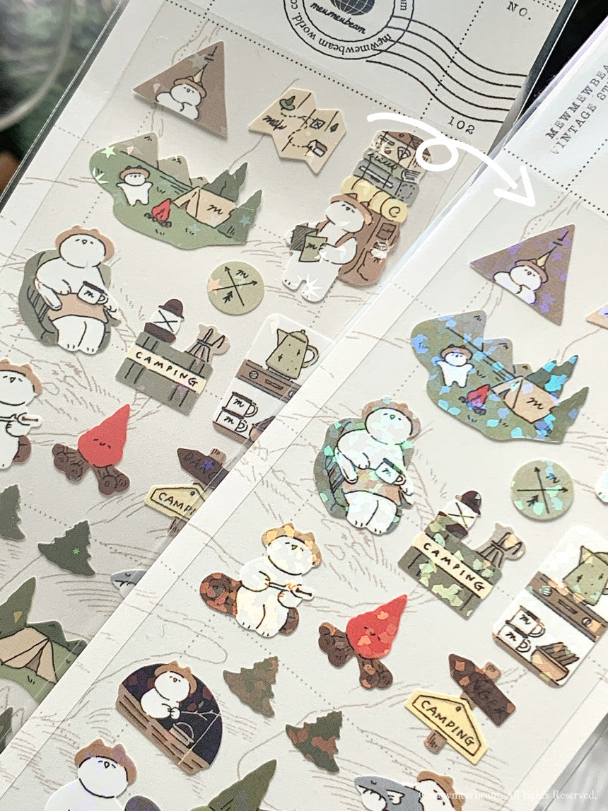 Mewmewbeam Sticker Sheet: Camping