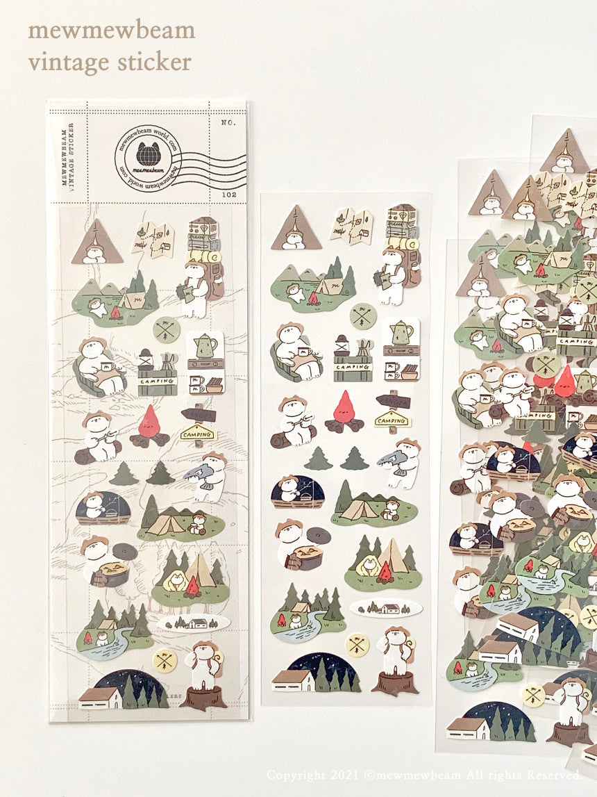 Mewmewbeam Sticker Sheet: Camping