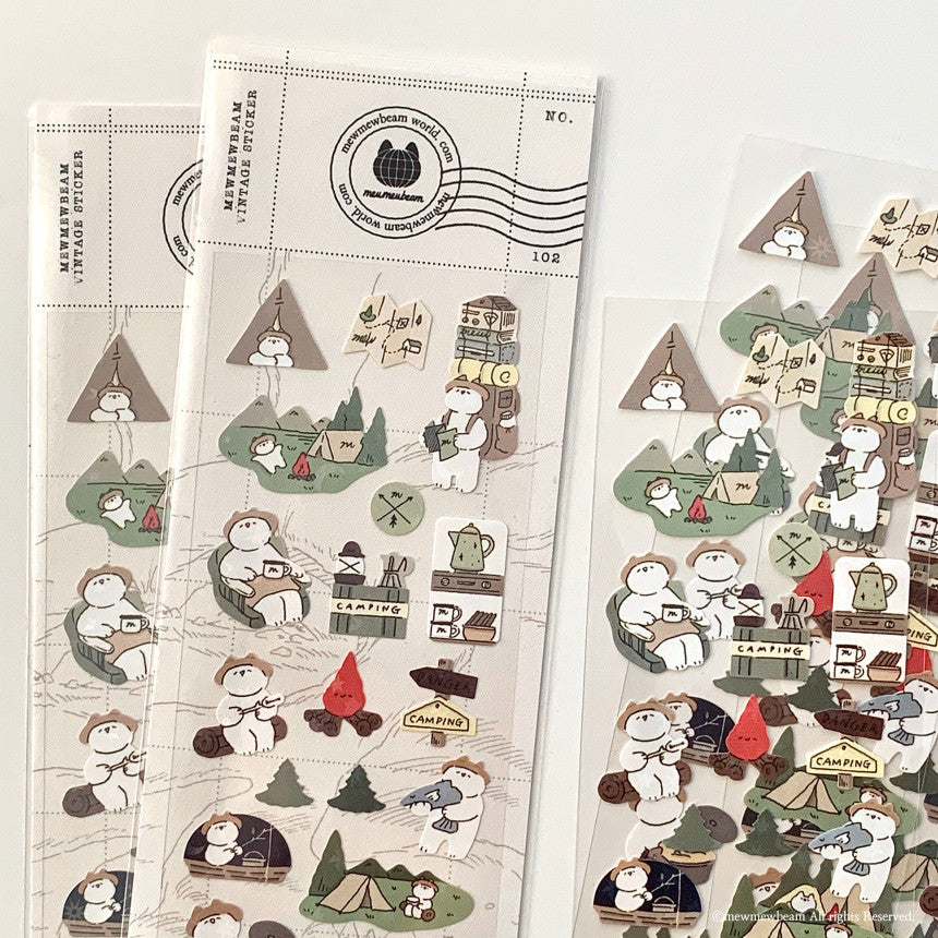 Mewmewbeam Sticker Sheet: Camping