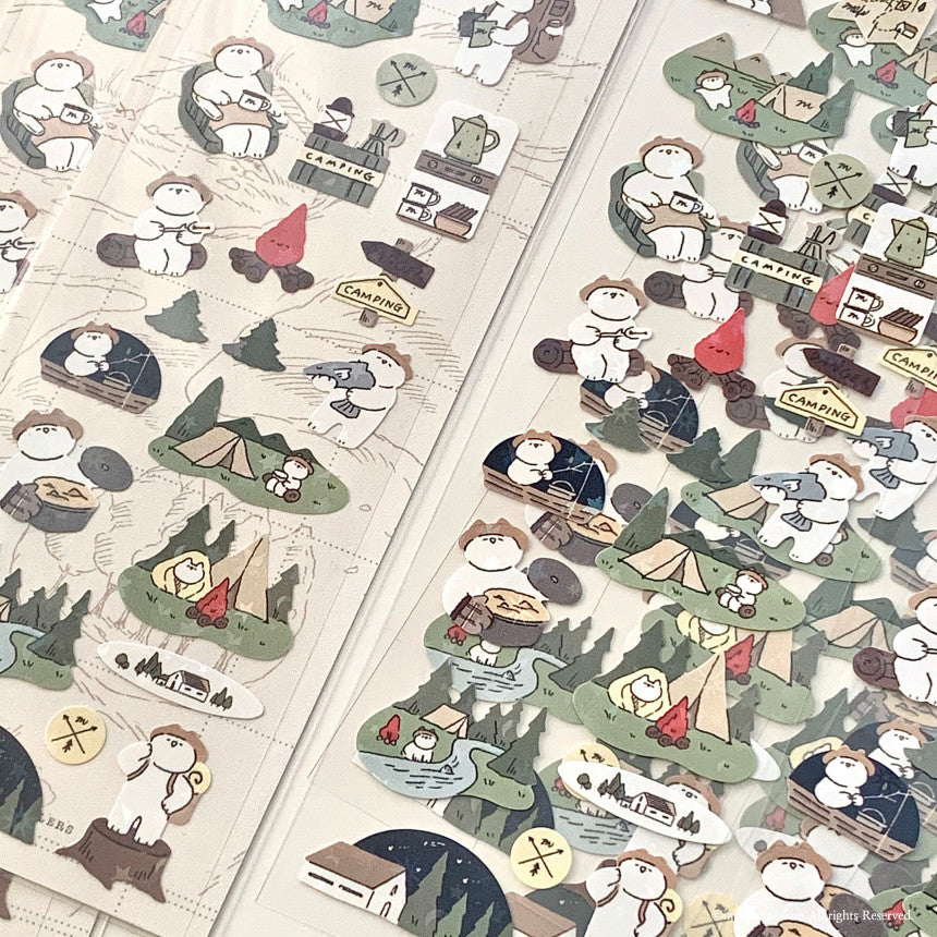 Mewmewbeam Sticker Sheet: Camping