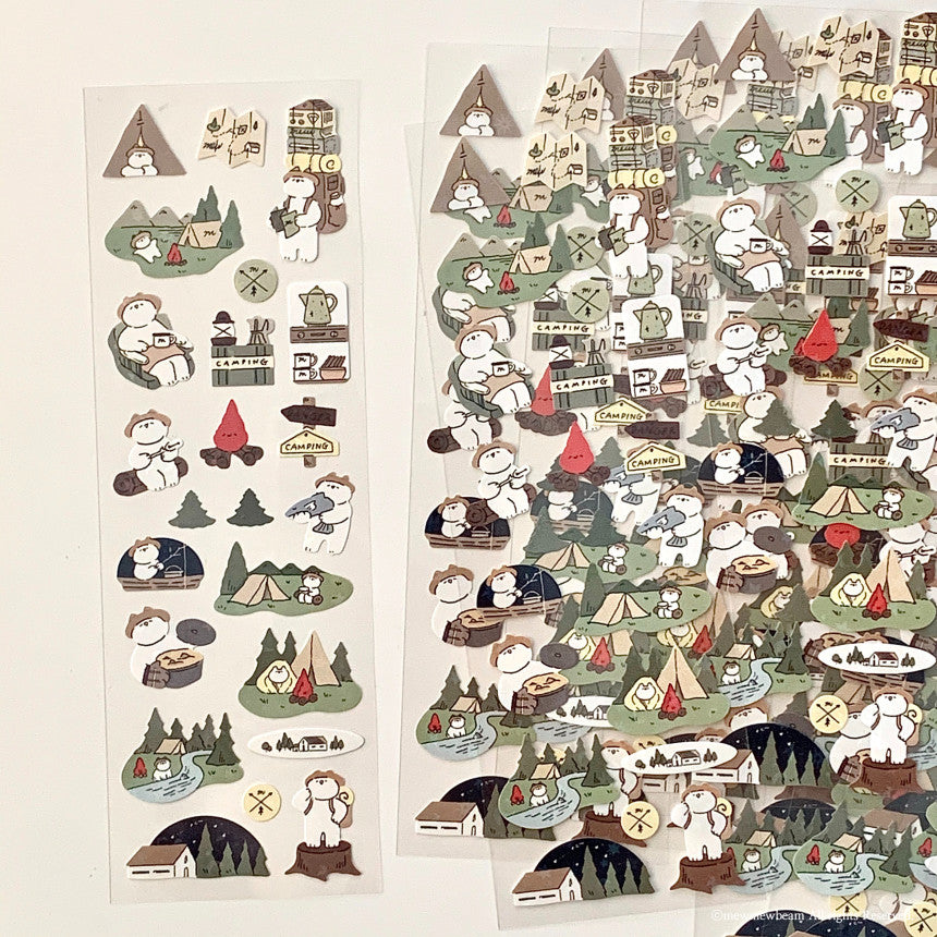 Mewmewbeam Sticker Sheet: Camping