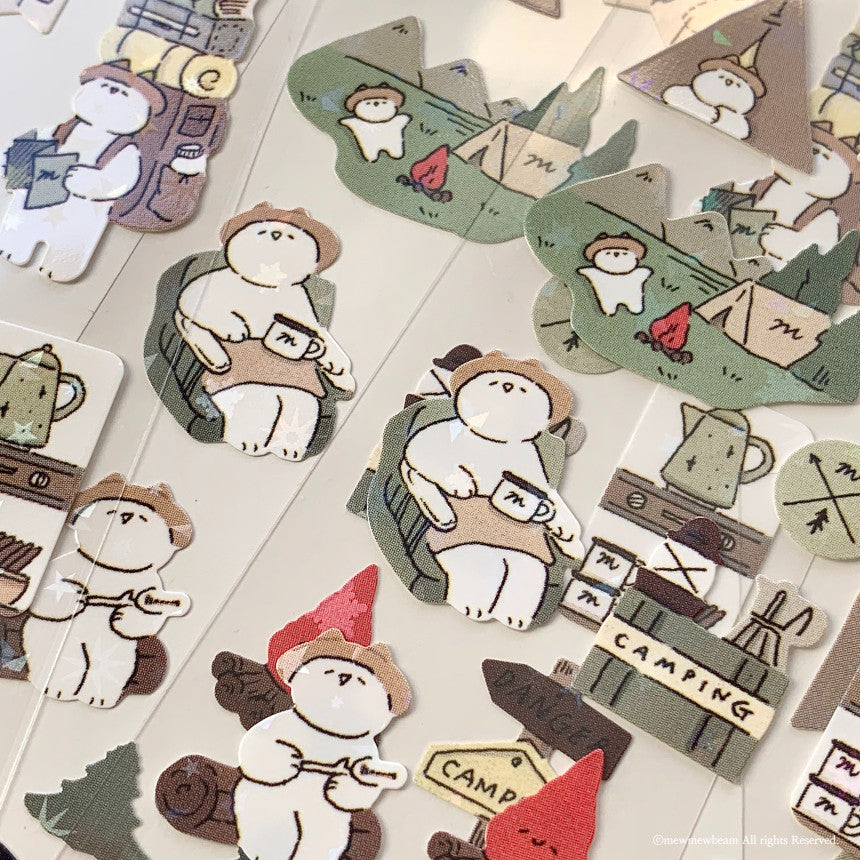 Mewmewbeam Sticker Sheet: Camping