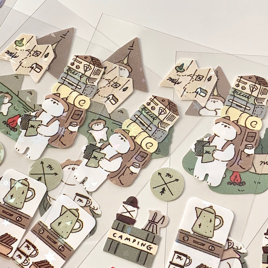 Mewmewbeam Sticker Sheet: Camping