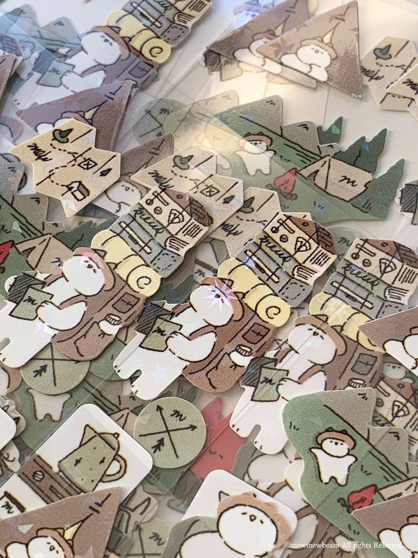 Mewmewbeam Sticker Sheet: Camping