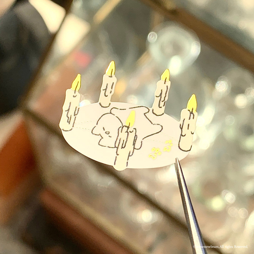 Mewmewbeam Sticker Sheet: Candle