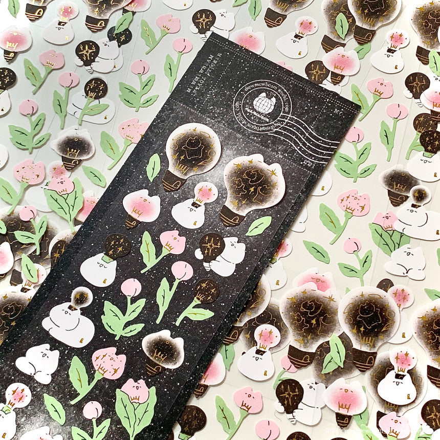 Mewmewbeam Sticker Sheet: Gold Bulb