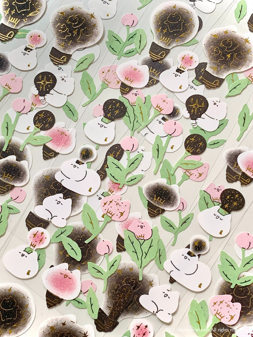 Mewmewbeam Sticker Sheet: Gold Bulb
