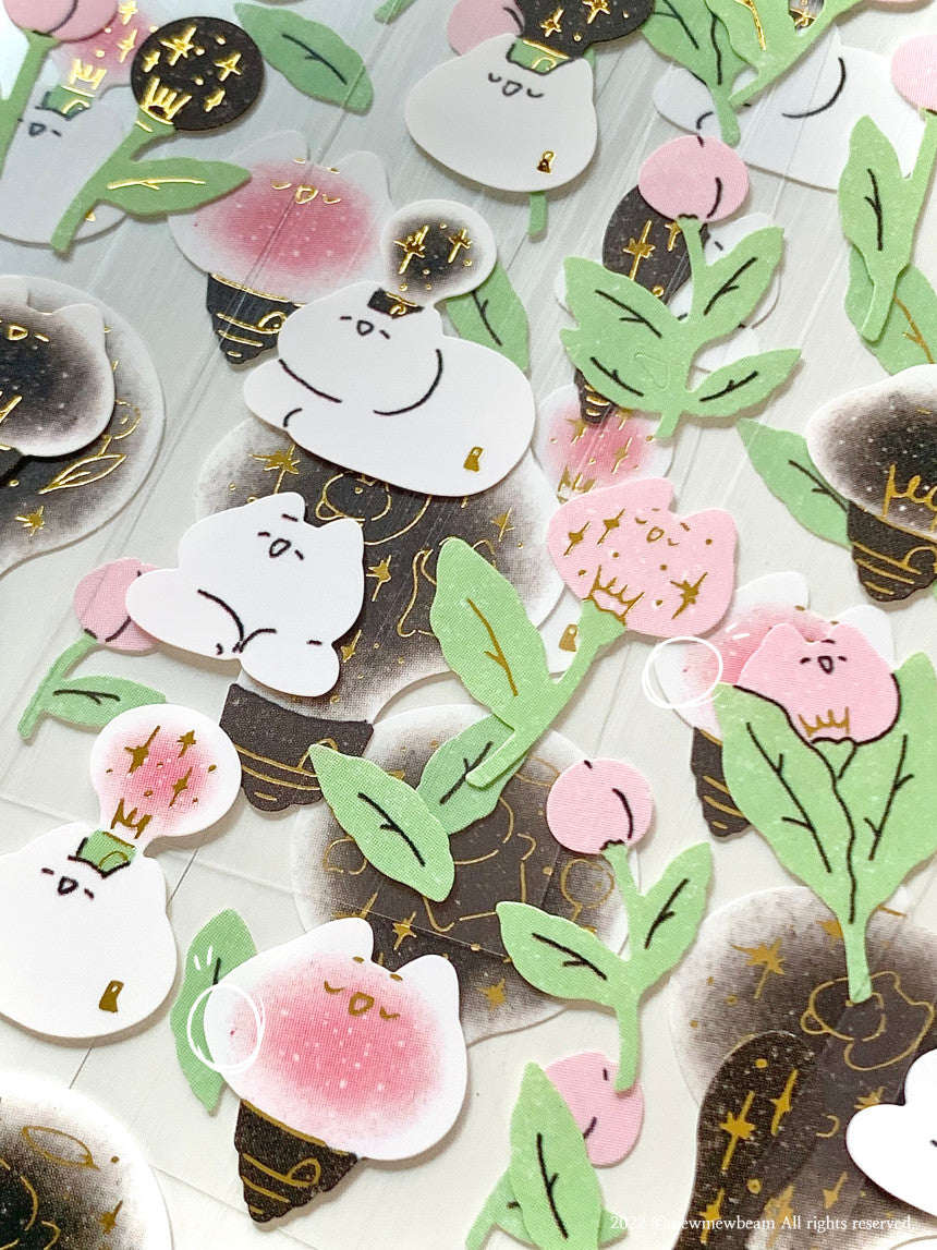 Mewmewbeam Sticker Sheet: Gold Bulb