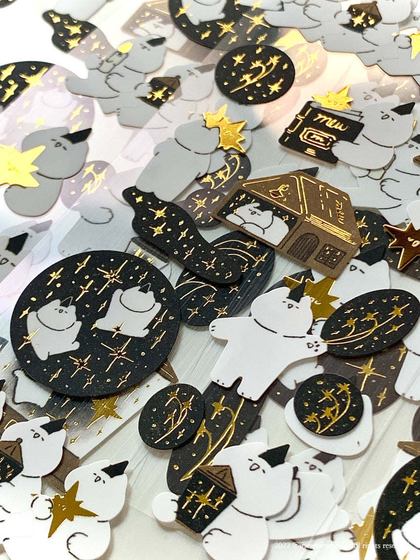 Mewmewbeam Sticker Sheet: Little Black Hat
