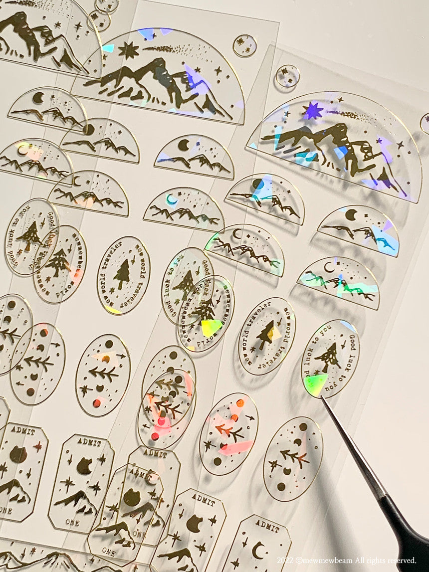 Mewmewbeam Sticker Sheet: Mountain Version 2