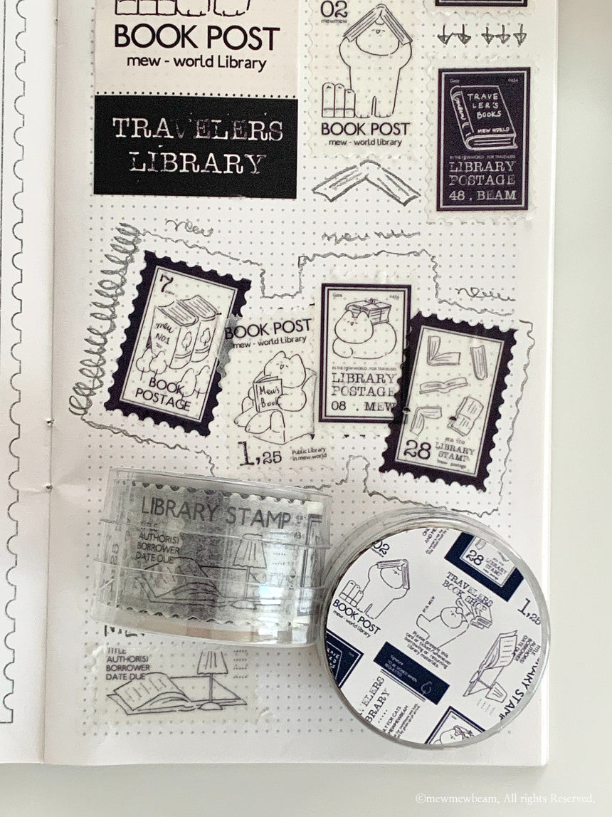 Mewmewbeam Washi Tape: Book Stamp