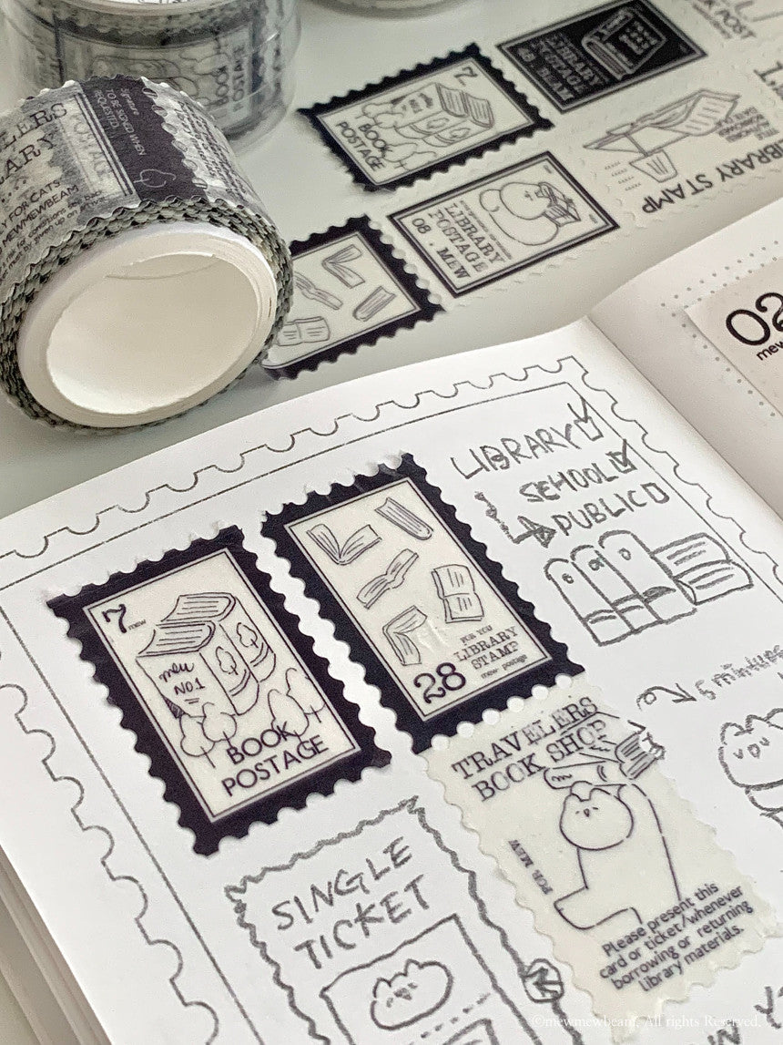 Mewmewbeam Washi Tape: Book Stamp