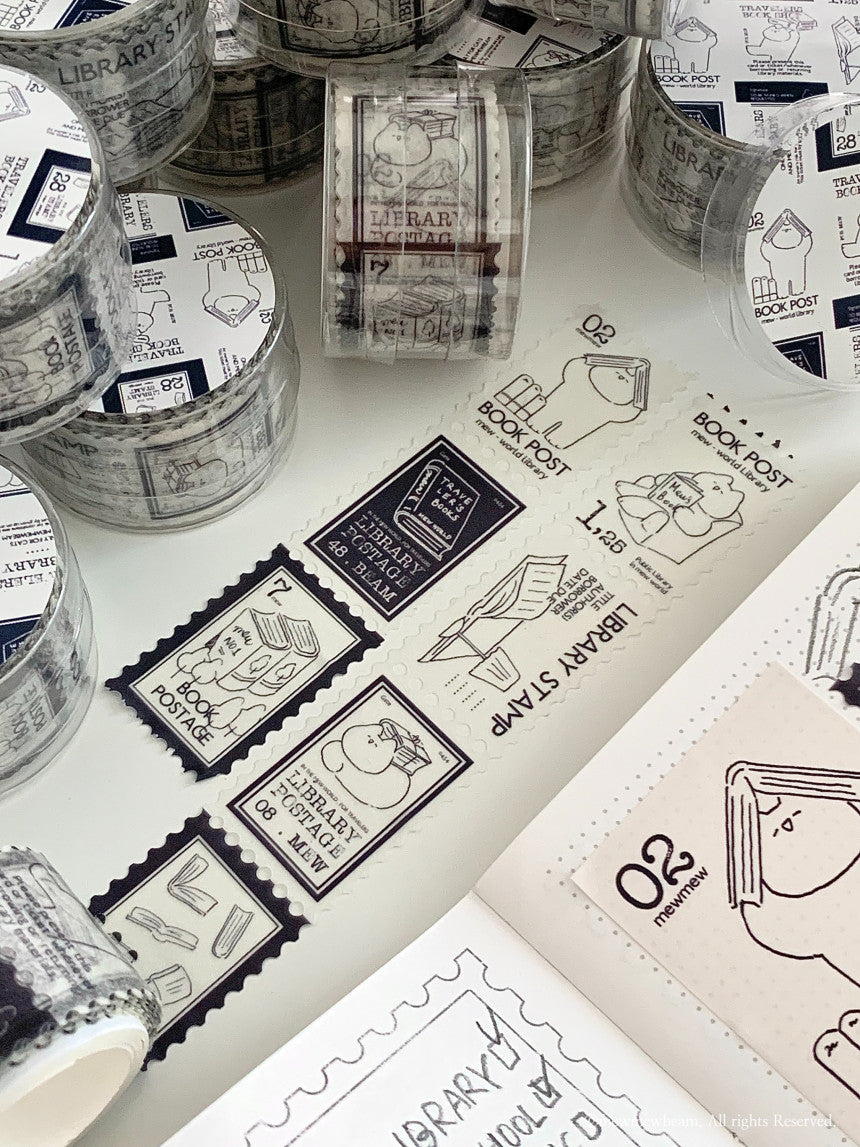 Mewmewbeam Washi Tape: Book Stamp