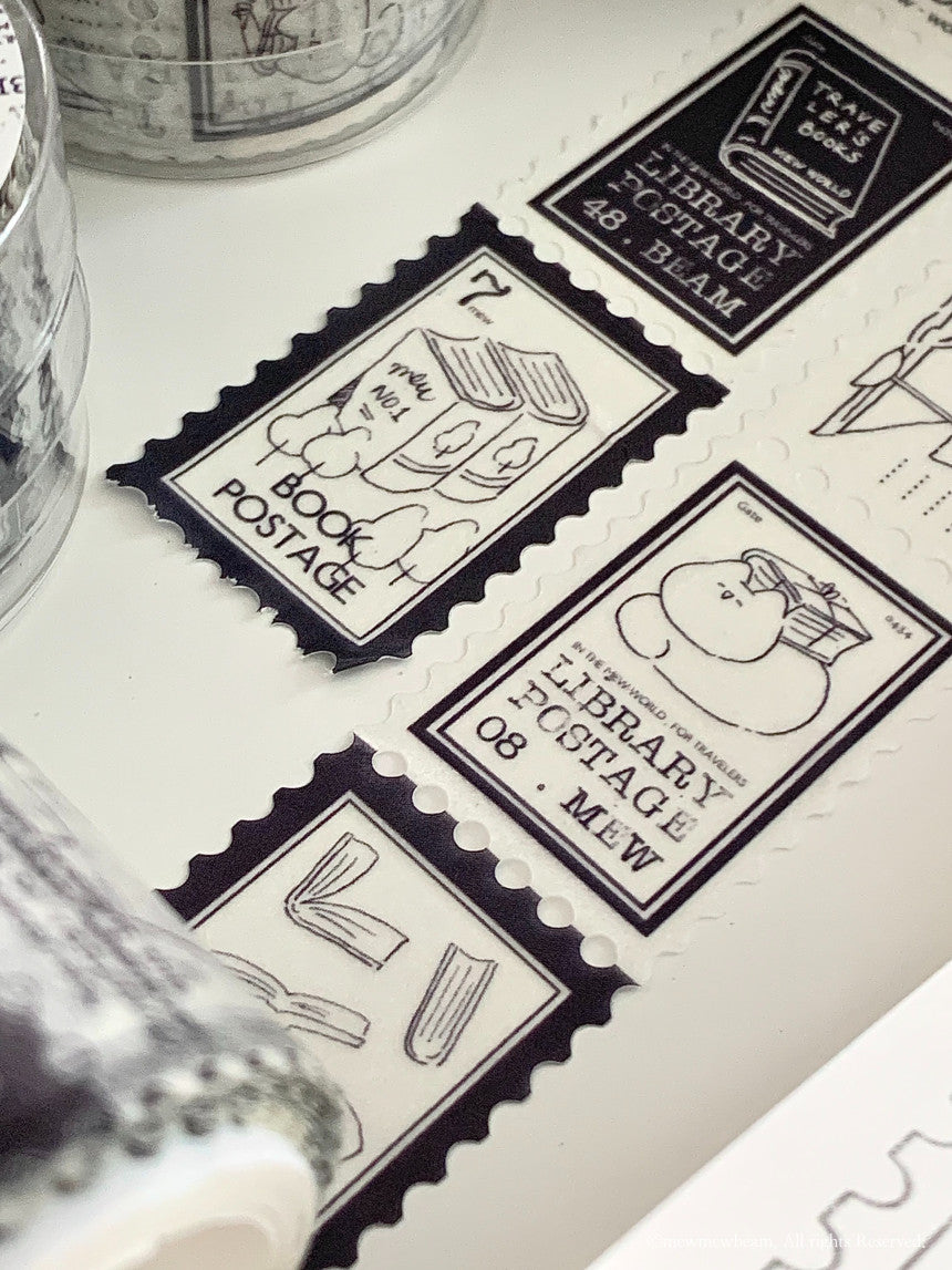 Mewmewbeam Washi Tape: Book Stamp