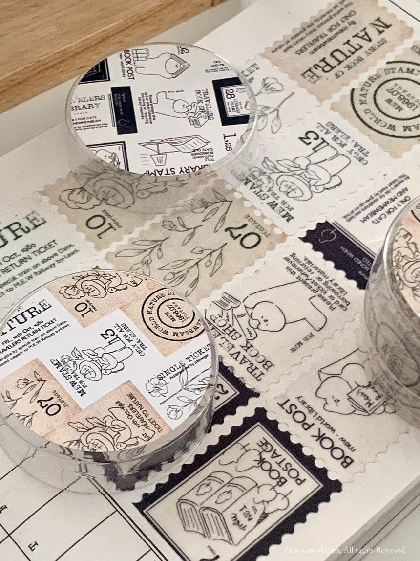 Mewmewbeam Washi Tape: Botanist Stamp