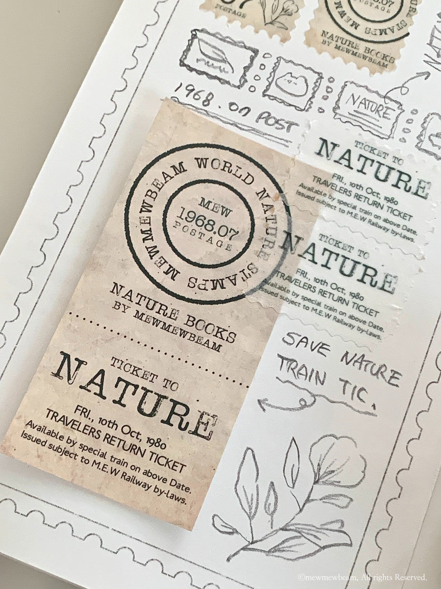 Mewmewbeam Washi Tape: Botanist Stamp