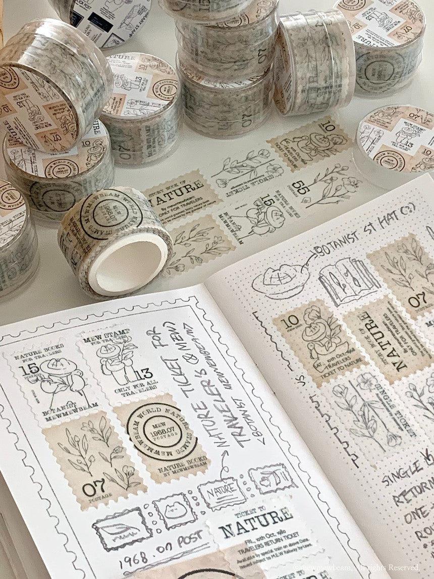 Mewmewbeam Washi Tape: Botanist Stamp