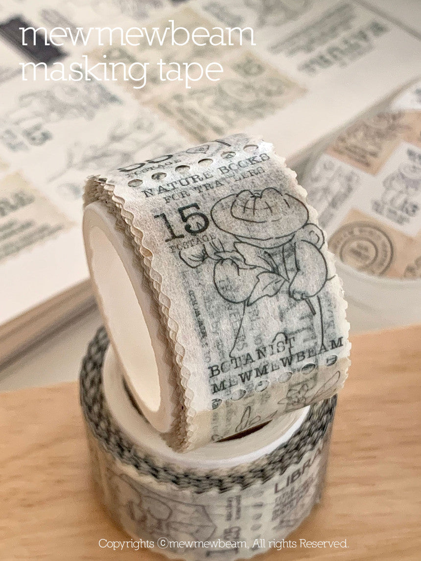 Mewmewbeam Washi Tape: Botanist Stamp
