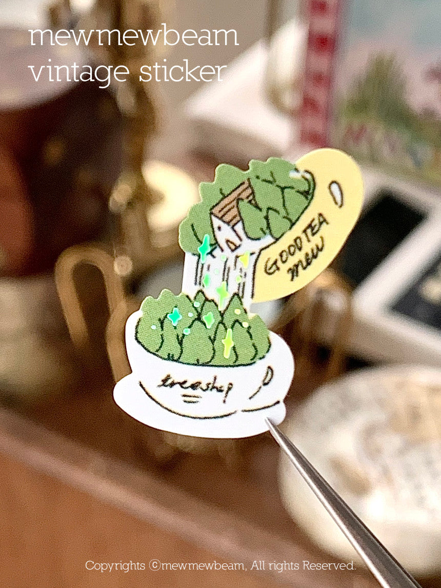 Mewmewbeam Sticker Sheet: Teacup World