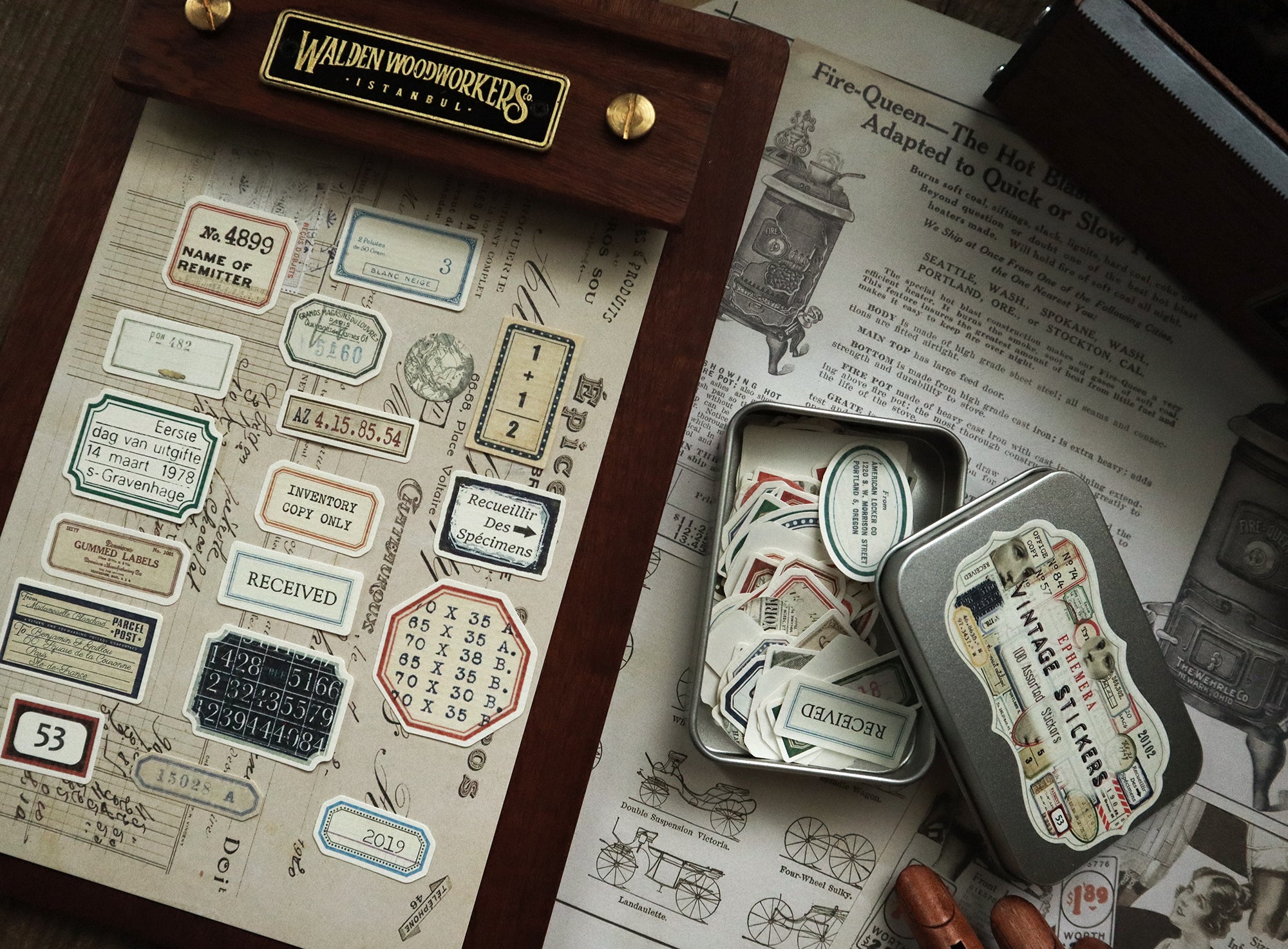 Vintage Tin Box Stickers