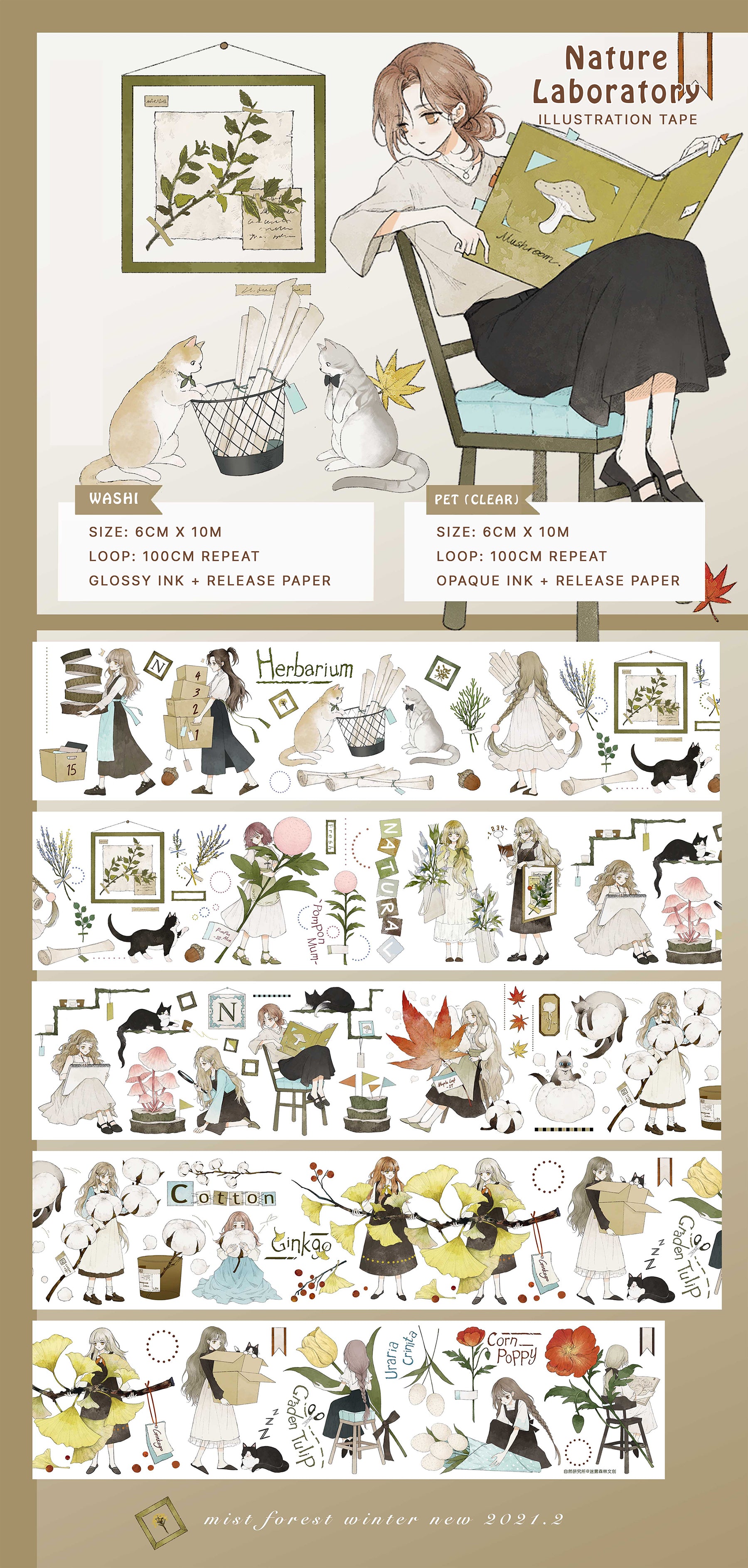 Mist Forest Masking Tape: Nature Laboratory