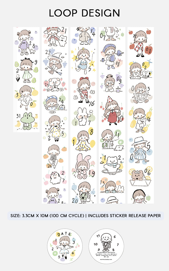 Molinta Washi Tape: Fruit Calendar