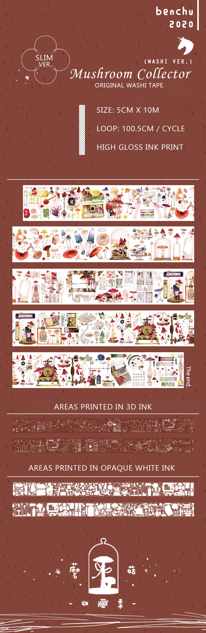 Mushroom Fantasia Washi Tape