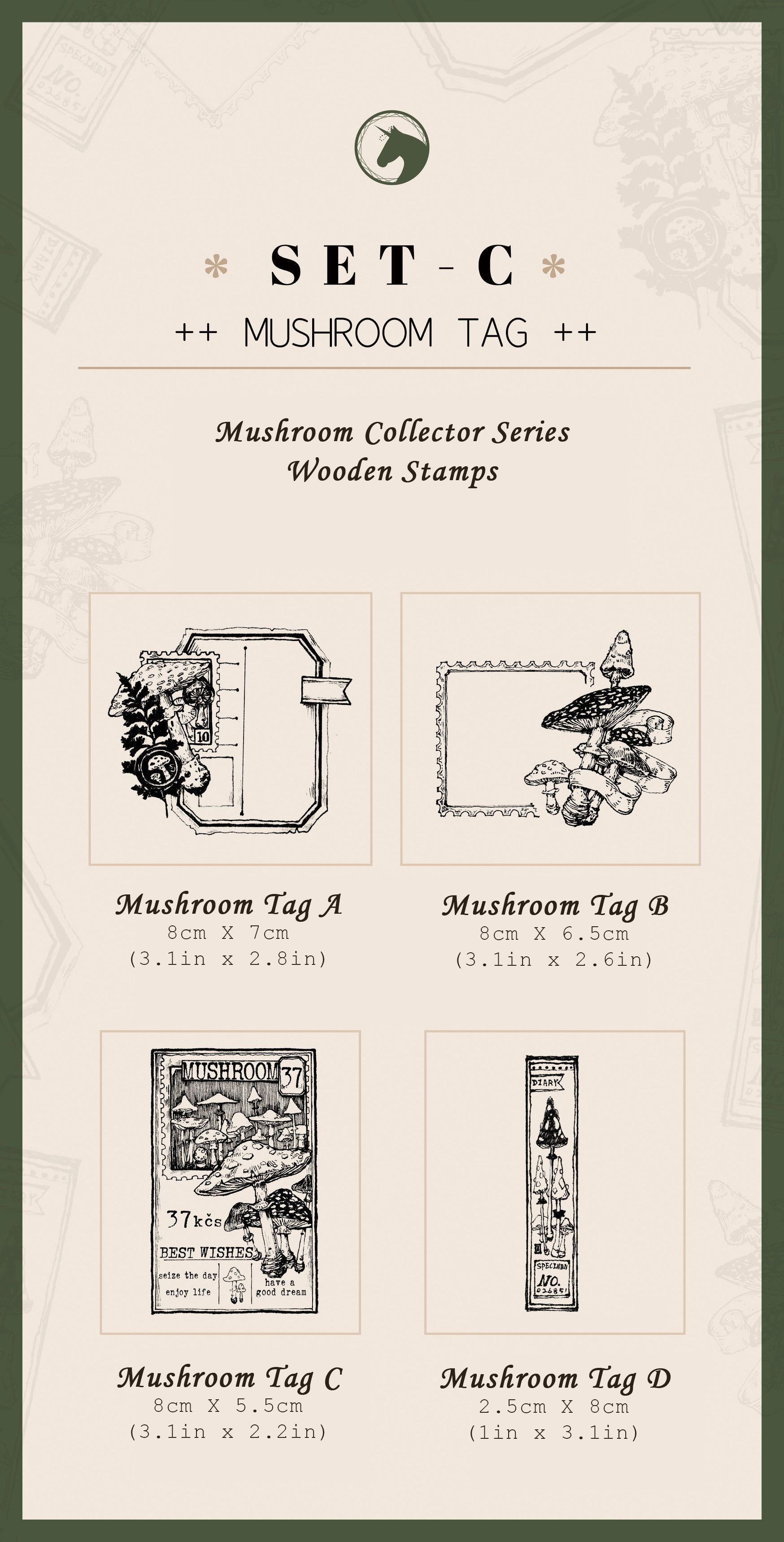 Benchu Studio: Mushroom Collector Stamps (Set C)