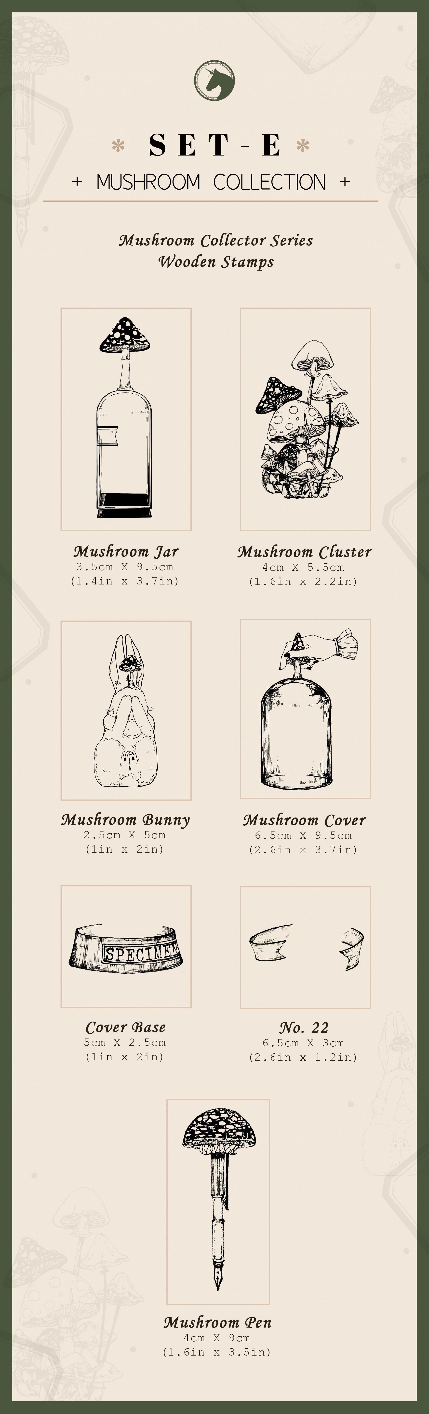 Benchu Studio: Mushroom Collector Stamps (Set E)