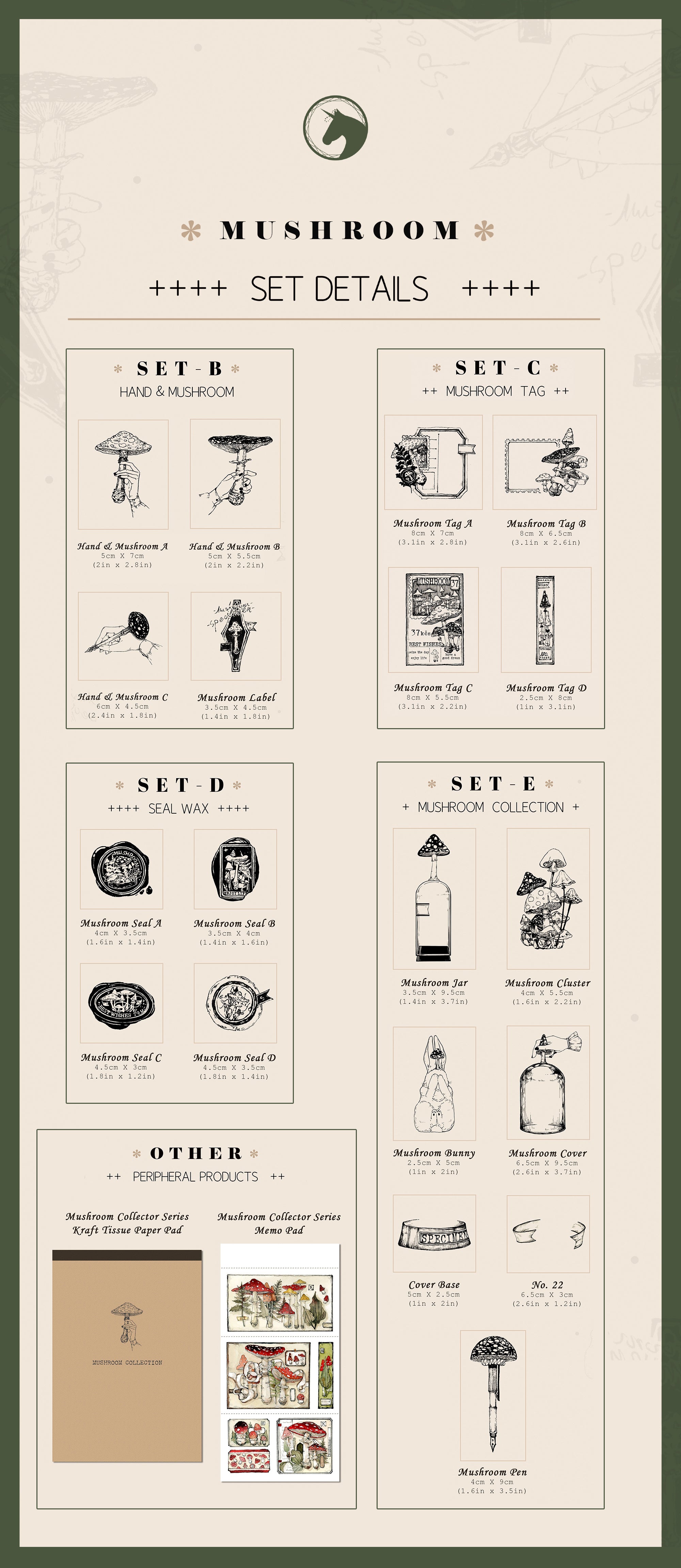 Benchu Studio: Mushroom Collector Stamps Complete Box Set