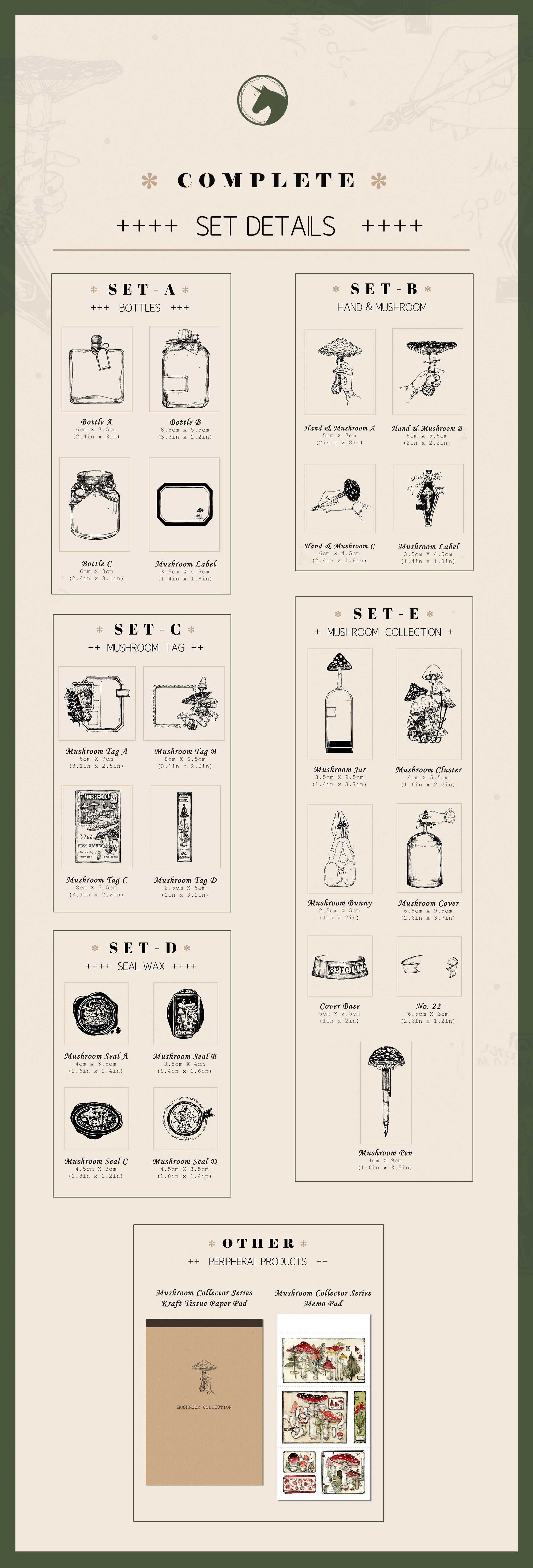 Benchu Studio: Mushroom Collector Stamps Complete Box Set