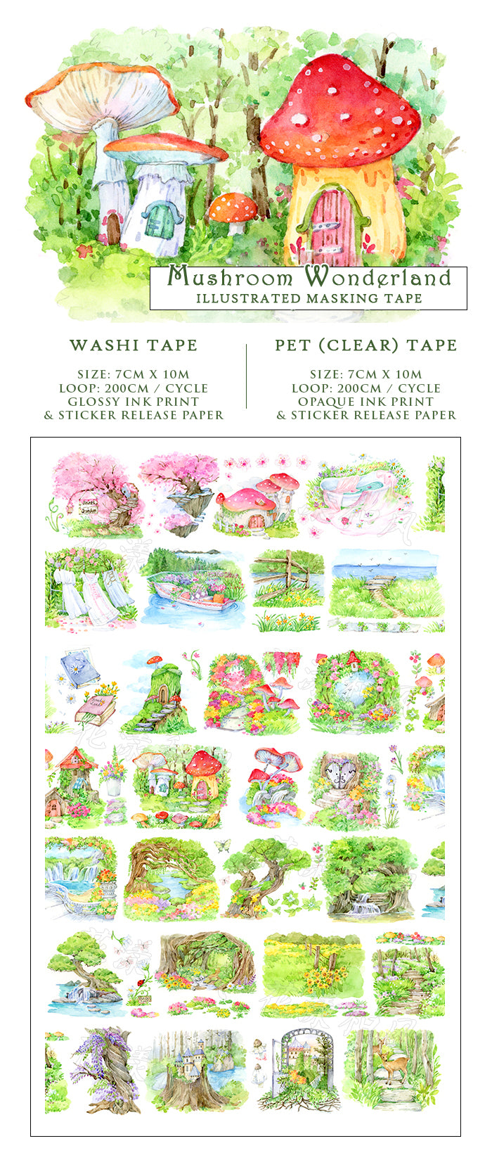 Mushroom Wonderland Masking Tape